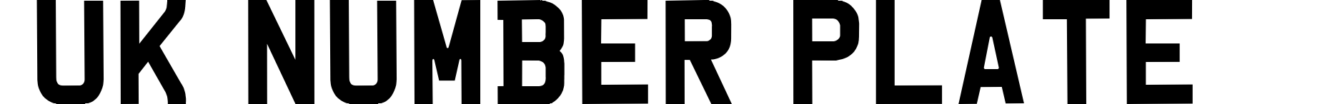 UK Number Plate
