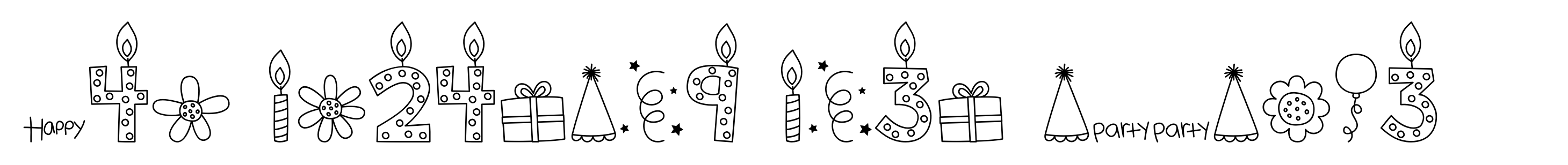 MTF Birthday Bash Doodles