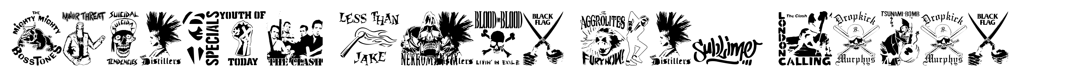 Stencil Punks Band Logos