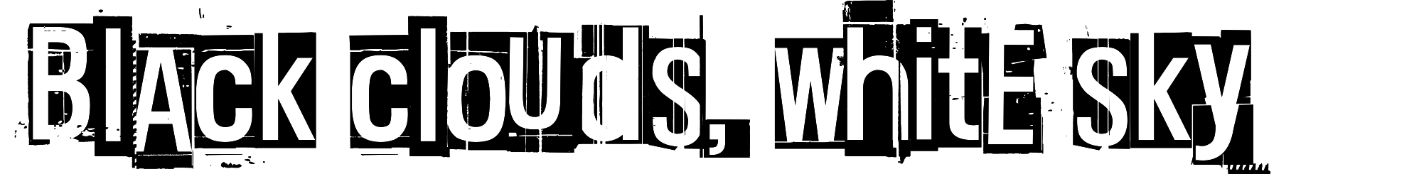 Black clouds, white sky