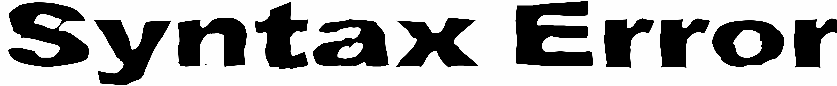 Syntax Error