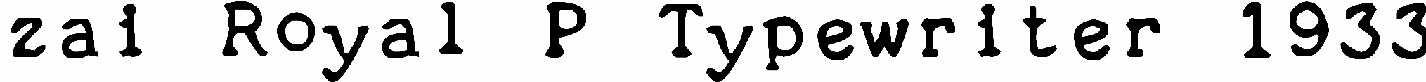 zai Royal P Typewriter 1933