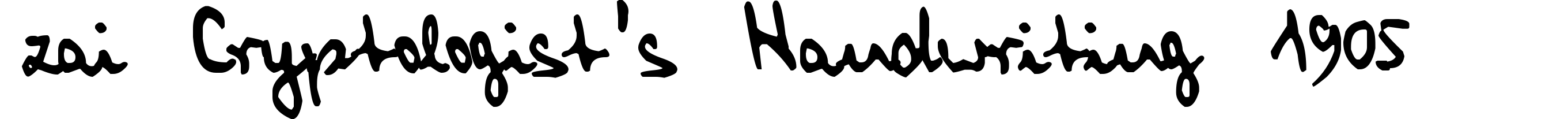 zai Cryptologist's Handwriting 1905