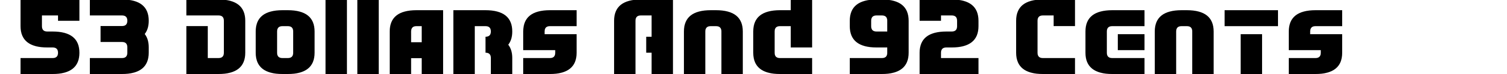 53 Dollars And 92 Cents