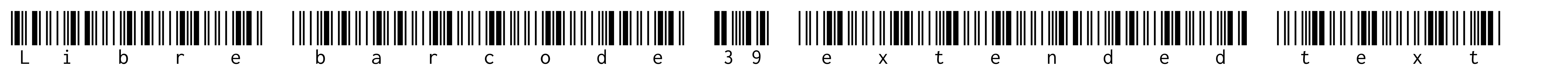 Libre barcode 39 extended text
